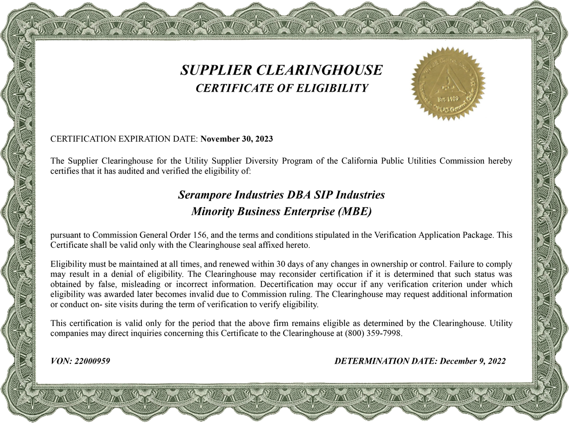 Supplier-Clearinghouse-Certificate